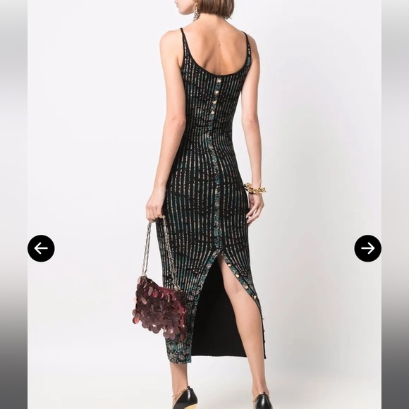 Paco Rabanne Ribbed-Knit Wool Midi Dress - Picture 3 of 8